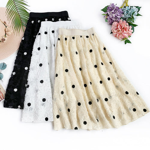 Embroidered Dot Skirt