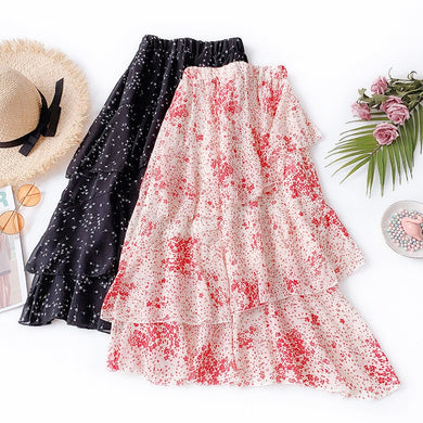 Floral Print Chiffon Skirt