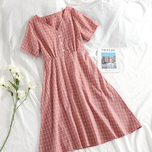 Load image into Gallery viewer, SKOONHEID Plaid A-Line Dress