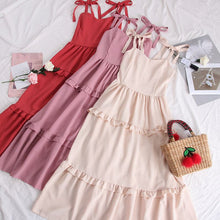 Load image into Gallery viewer, SKOONHEID Cotton Linen Strap Long Dress