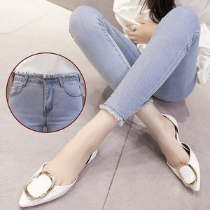 High Waist Elastic Jeans