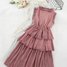 Load image into Gallery viewer, SKOONHEID Sleeveless Polka Dot Chiffon Dress