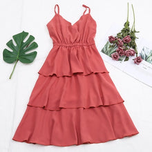 Load image into Gallery viewer, SKOONHEID Sleeveless Tiered Strap Women Dress