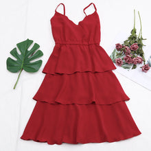 Load image into Gallery viewer, SKOONHEID Sleeveless Tiered Strap Women Dress